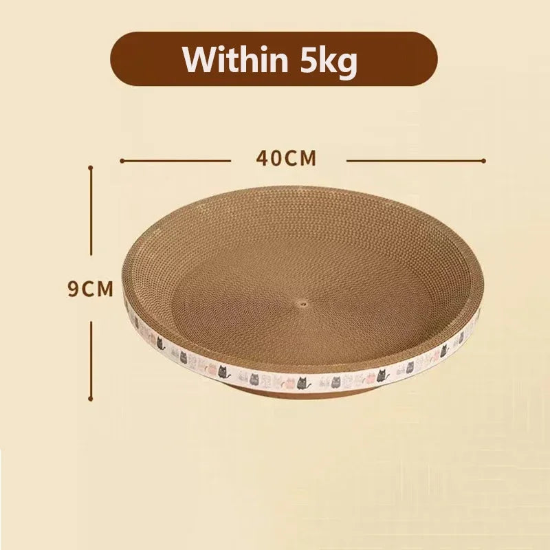 Cardboard Scratcher Lounge in Kraft — large round size with dimensions