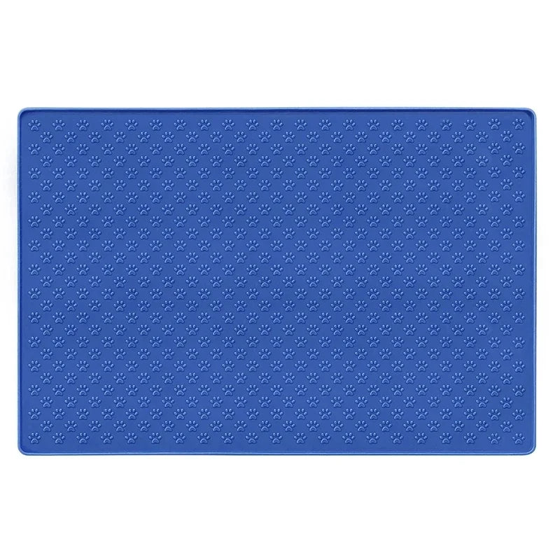 Silicone Feeding Mat in Blue — full mat shown flat on a white background