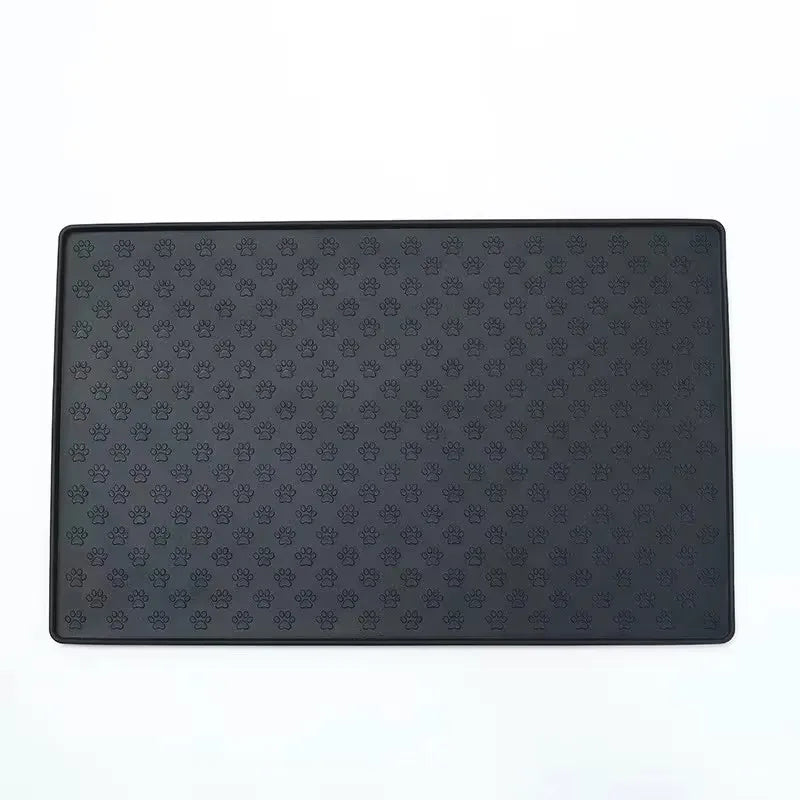 Silicone Feeding Mat in Black — full mat shown flat on a white background