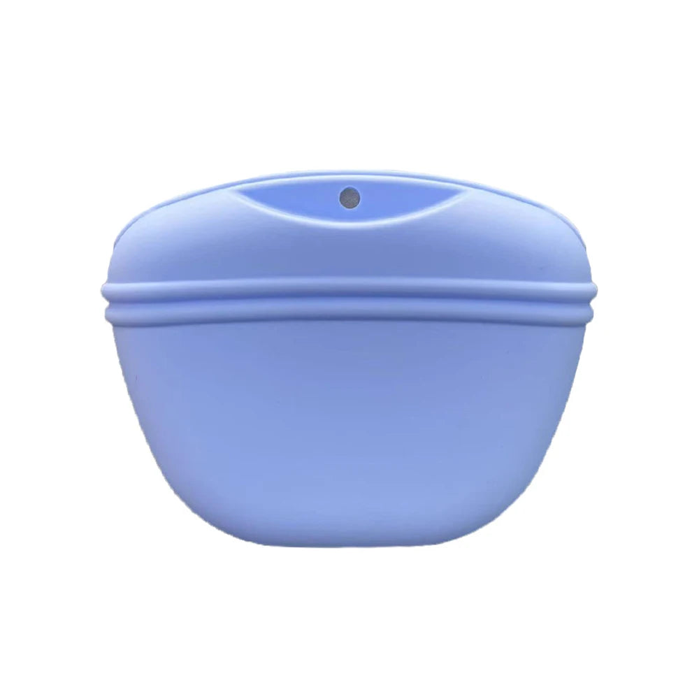 Silicone Treat Pouch in Blue — single pouch on a white background