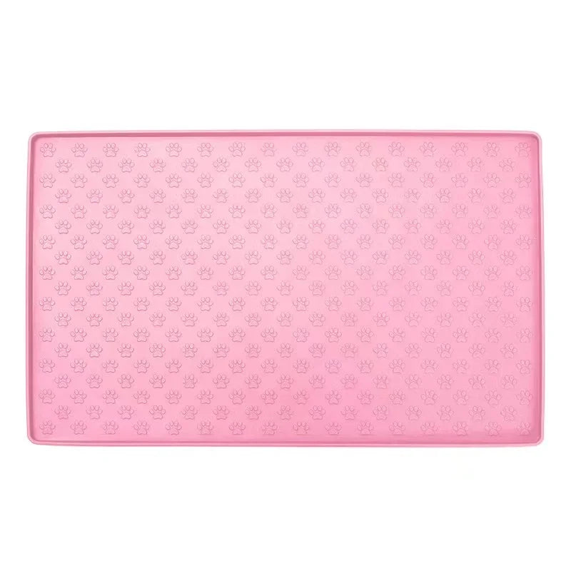 Silicone Feeding Mat in Blush — full mat shown flat on a white background