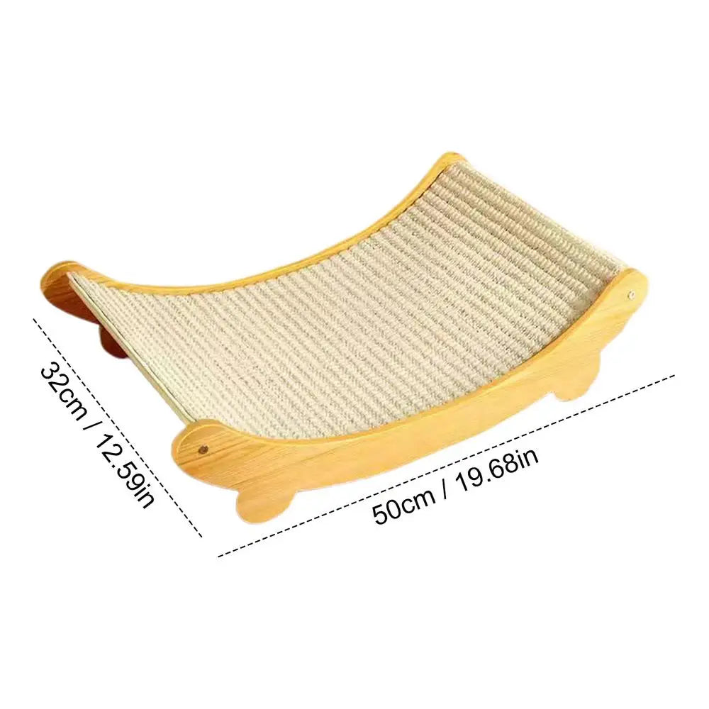 Sisal Scratcher in Natural — Large size with dimensions on a white background