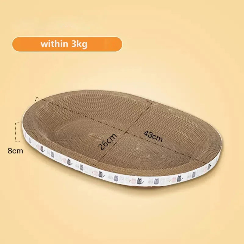 Cardboard Scratcher Lounge in Kraft — small oval size with dimensions