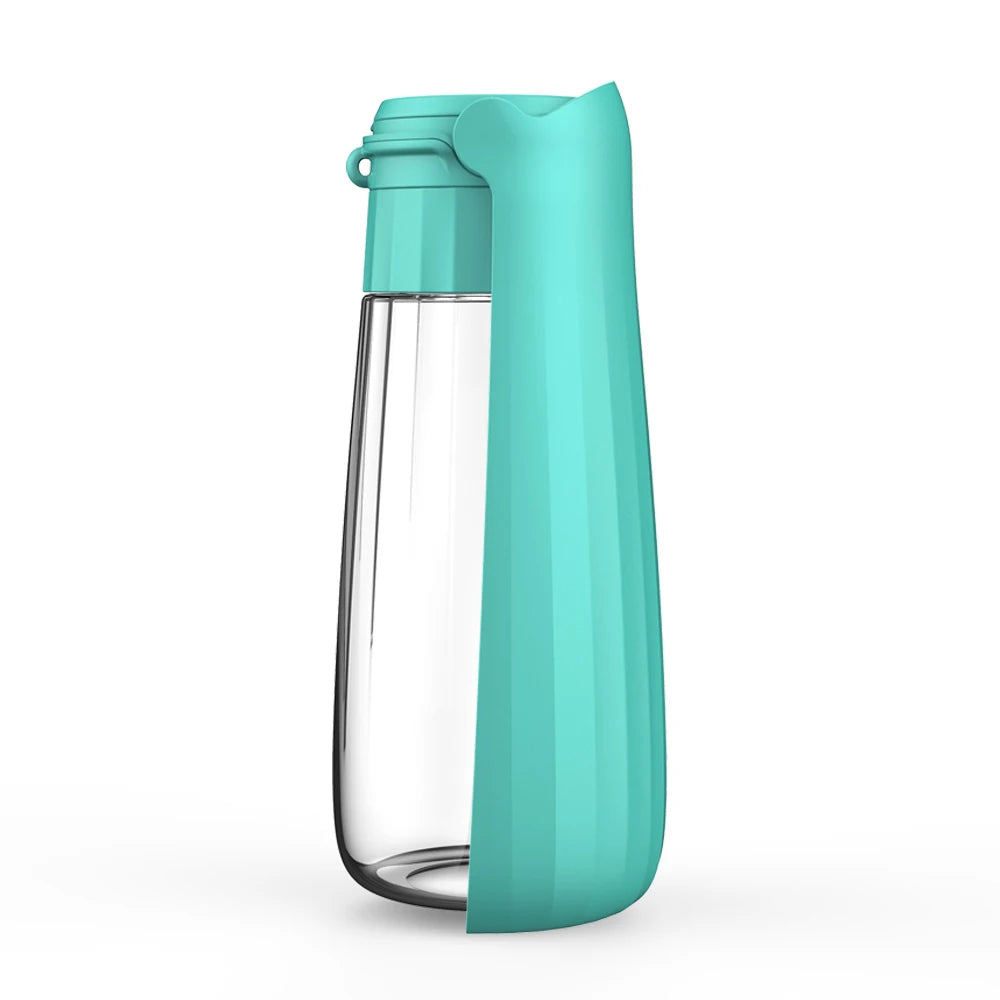 Travel Water Bottle in Mint — the bottle standing upright on a white background