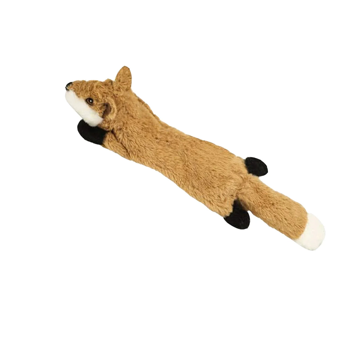 Crinkle Plush Toy in Fox — full-length studio view on a white background