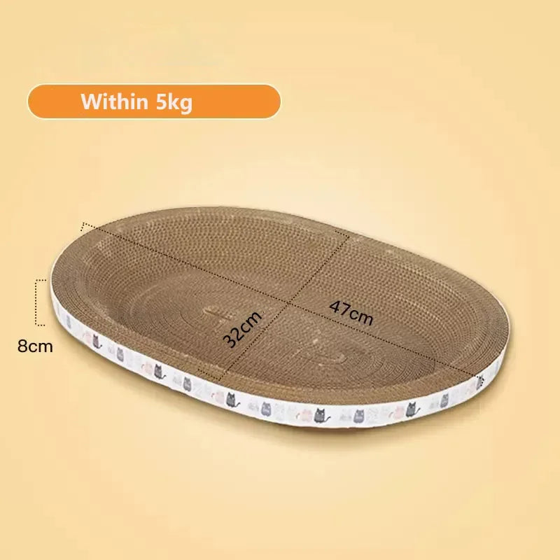 Cardboard Scratcher Lounge in Kraft — large oval size with dimensions