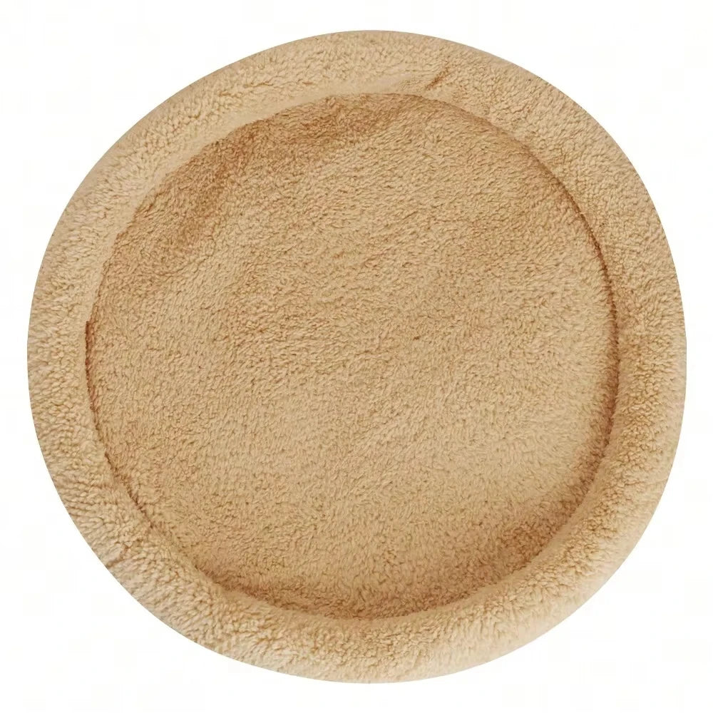 Wall Climbing Set in Sand — top view of the round plush cushion on a white background