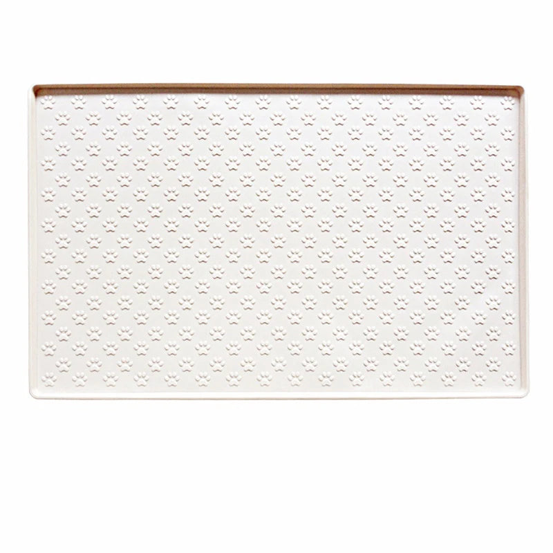 Silicone Feeding Mat in Cream — full mat shown flat on a white background