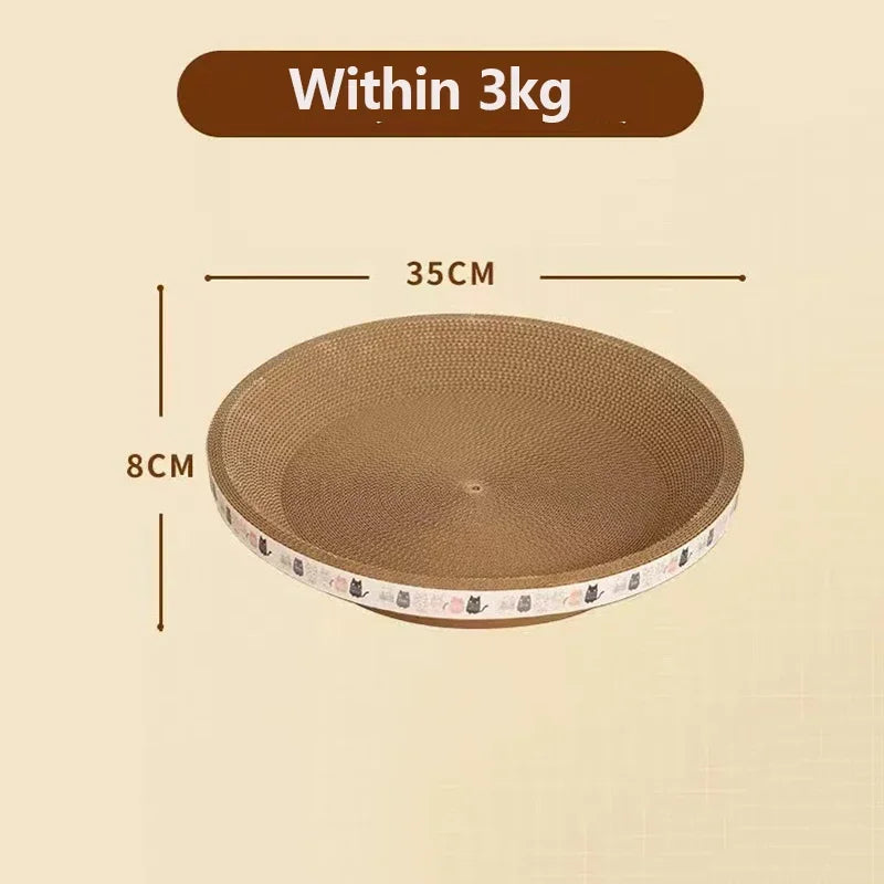 Cardboard Scratcher Lounge in Kraft — small round size with dimensions
