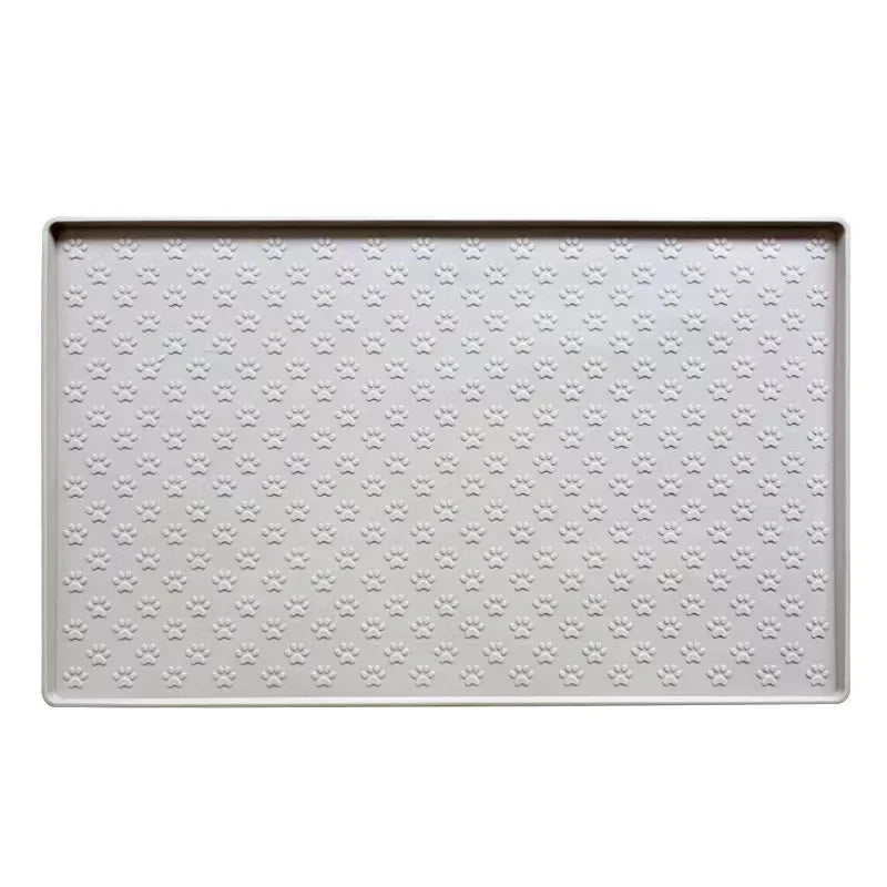 Silicone Feeding Mat in Silver — full mat shown flat on a white background