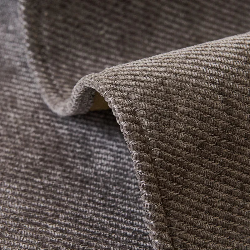 Chenille Sofa Cover in Stone — detail of the fine-ribbed chenille texture
