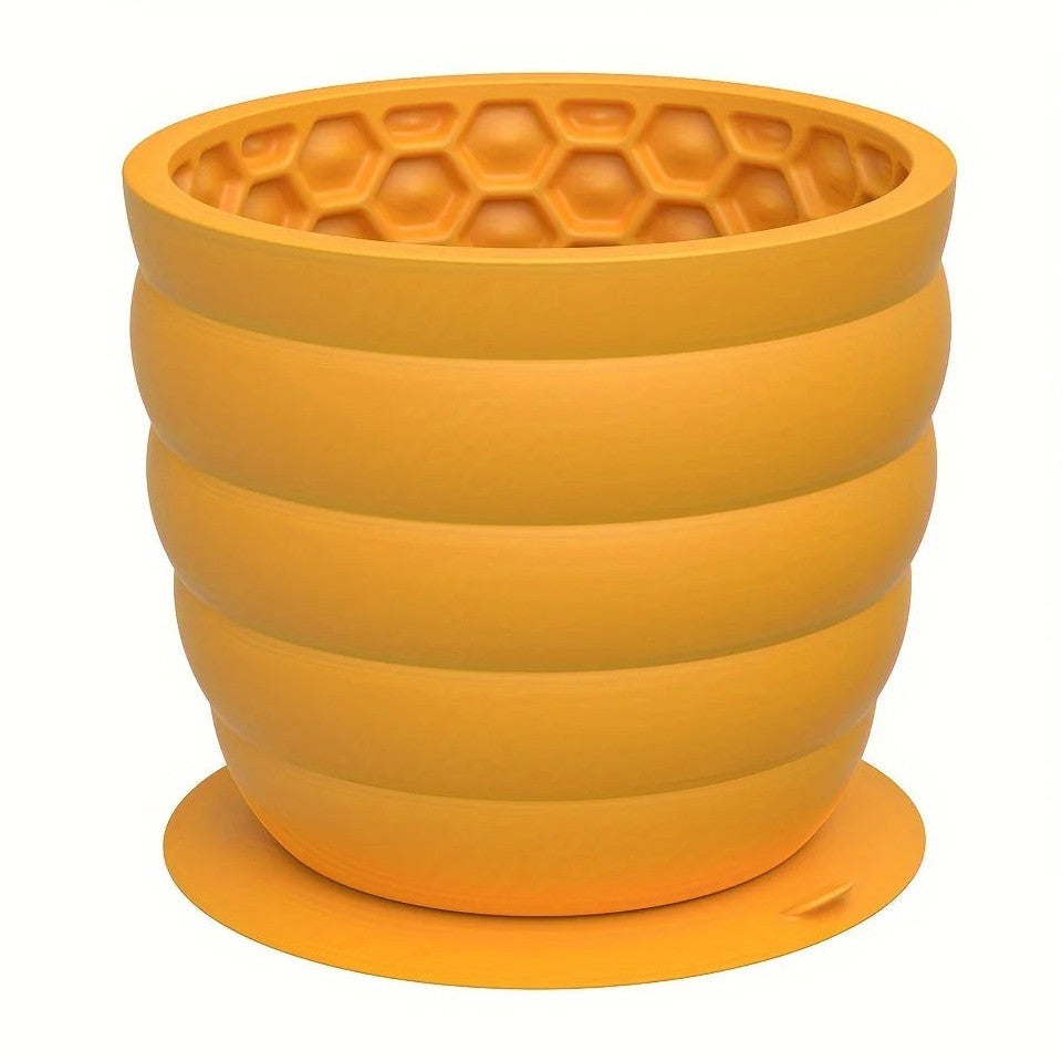 Silicone Slow Feeder in Mustard — small cup on a clean white background